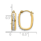 14k Diamond Fascination Diamond Dust/Accent 4x16mm Oval Hoop Earrings