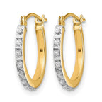 14k Diamond Fascination Diamond Dust/Accent 1x15mm Round Hoop Earrings