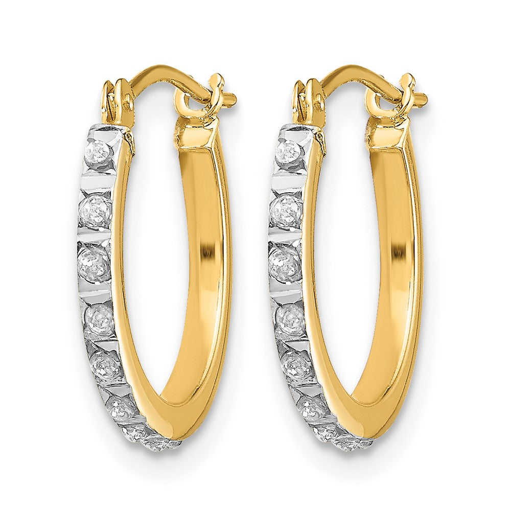 14k Diamond Fascination Diamond Dust/Accent 1x15mm Round Hoop Earrings