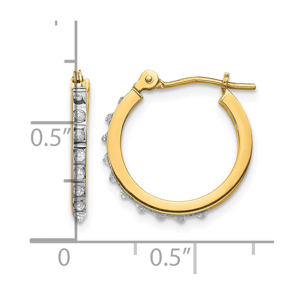14k Diamond Fascination Diamond Dust/Accent 1x15mm Round Hoop Earrings