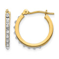14k Diamond Fascination Diamond Dust/Accent 1x15mm Round Hoop Earrings