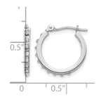 14k White Gold Diamond Fascination Diamond Dust/Accent 1x15mm Round Hoop Earrings