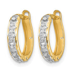 14k Diamond Fascination Diamond Dust/Accent 2x13mm Round Hinged Hoop Earrings