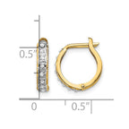 14k Diamond Fascination Diamond Dust/Accent 2x13mm Round Hinged Hoop Earrings