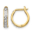 14k Diamond Fascination Diamond Dust/Accent 2x13mm Round Hinged Hoop Earrings