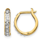14k Diamond Fascination Diamond Dust/Accent 2x13mm Round Hinged Hoop Earrings