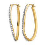 14k Diamond Fascination Diamond Dust/Accent 1x30mm Oval Twist Hoop Earrings
