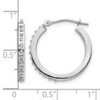 14k White Gold Diamond Fascination Diamond Dust/Accent 2x21mm Round Hoop Earrings