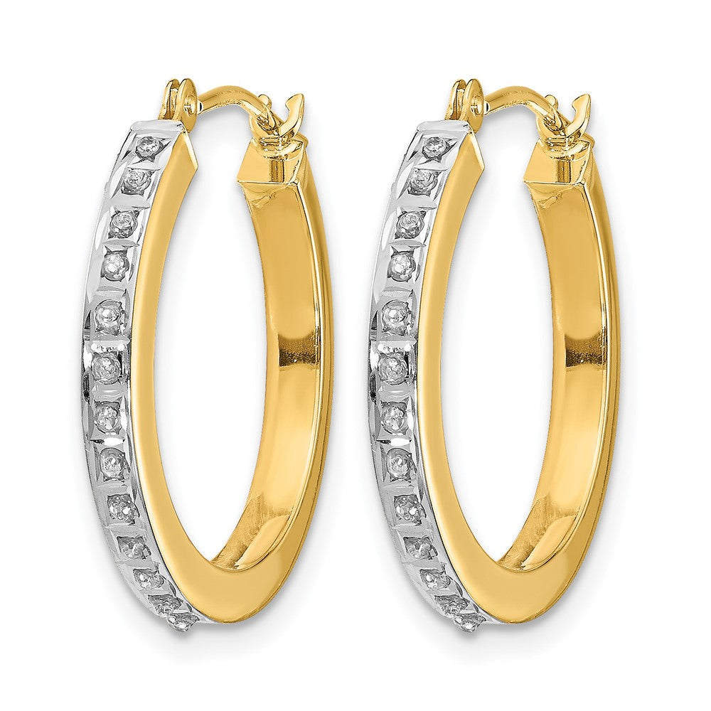 14k Diamond Fascination Diamond Dust/Accent 2x21mm Round Hoop Earrings