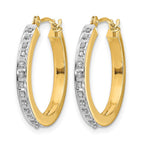 14k Diamond Fascination Diamond Dust/Accent 2x21mm Round Hoop Earrings