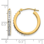 14k Diamond Fascination Diamond Dust/Accent 2x21mm Round Hoop Earrings