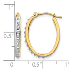 14k Diamond Fascination Diamond Dust/Accent 2x19mm Oval Hoop Earrings