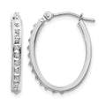 14k White Gold Diamond Fascination Diamond Dust/Accent 2x19mm Oval Hoop Earrings