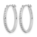 14k White Gold Diamond Fascination Diamond Dust/Accent 2x20mm Round Hoop Earrings