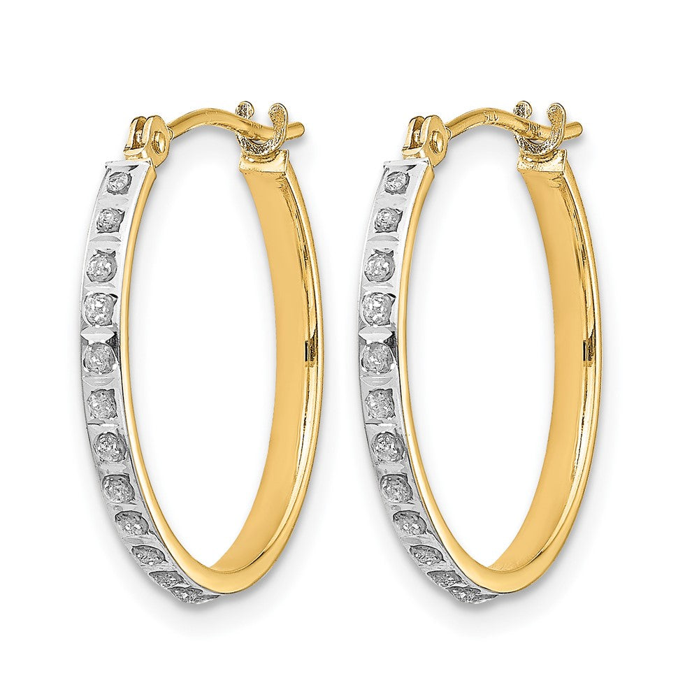14k Diamond Fascination Diamond Dust/Accent 2x20mm Round Hoop Earrings