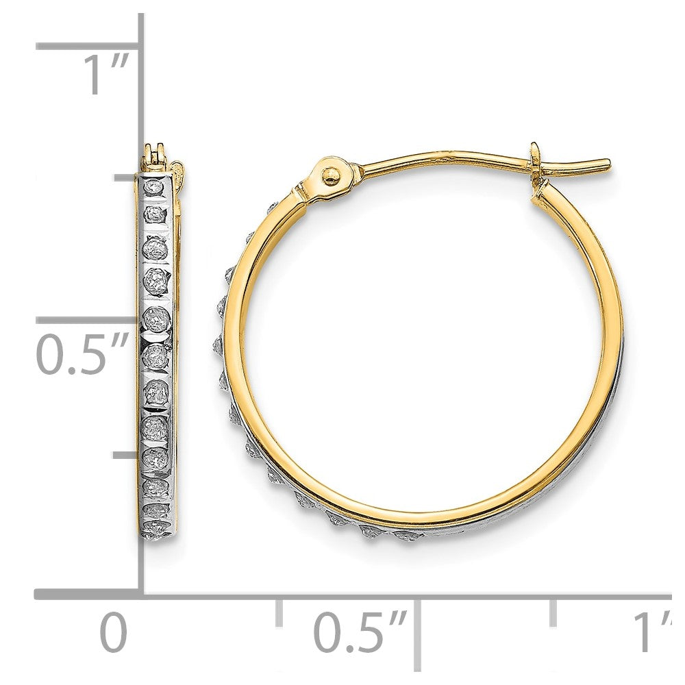 14k Diamond Fascination Diamond Dust/Accent 2x20mm Round Hoop Earrings