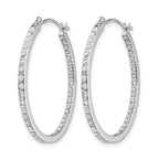 14k White Gold Diamond Fascination Diamond Dust/Accent 2x30mm Round Hoop Earrings