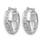 14k White Gold Diamond Fascination Dia. Dust/Accent 5x16mm Round Hoop Earrings