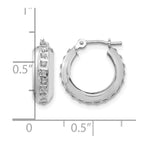 14k White Gold Diamond Fascination Dia. Dust/Accent 5x16mm Round Hoop Earrings