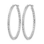 14k White Gold Diamond Fascination Diamond Dust/Accent 2x25mm Round In/Out Hoop Earrings