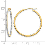 14k Diamond Fascination Diamond Dust/Accent 2x35mm Round In/Out Hoop Earrings