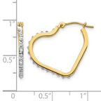 14k Diamond Fascination Diamond Dust/Accent Heart Hoop Earrings