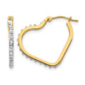 14k Diamond Fascination Diamond Dust/Accent Heart Hoop Earrings