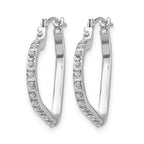 14k White Gold Diamond Fascination Diamond Dust/Accent Heart Hoop Earrings