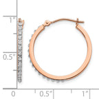 14k Rose Gold Diamond Fascination Diamond Dust/Accent 2x25mm Round Hoop Earrings