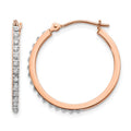 14k Rose Gold Diamond Fascination Diamond Dust/Accent 2x25mm Round Hoop Earrings