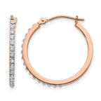 14k Rose Gold Diamond Fascination Diamond Dust/Accent 2x25mm Round Hoop Earrings
