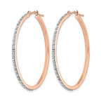 14k Rose Gold Diamond Fascination Diamond Dust/Accent 2x40mm Round Hoop Earrings