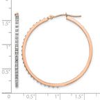 14k Rose Gold Diamond Fascination Diamond Dust/Accent 2x40mm Round Hoop Earrings