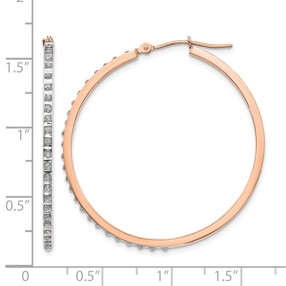 14k Rose Gold Diamond Fascination Diamond Dust/Accent 2x40mm Round Hoop Earrings