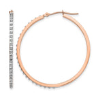 14k Rose Gold Diamond Fascination Diamond Dust/Accent 2x40mm Round Hoop Earrings