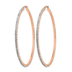 14k Rose Gold Diamond Fascination Diamond Dust/Accent 2x52mm Round Hoop Earrings