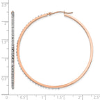 14k Rose Gold Diamond Fascination Diamond Dust/Accent 2x52mm Round Hoop Earrings