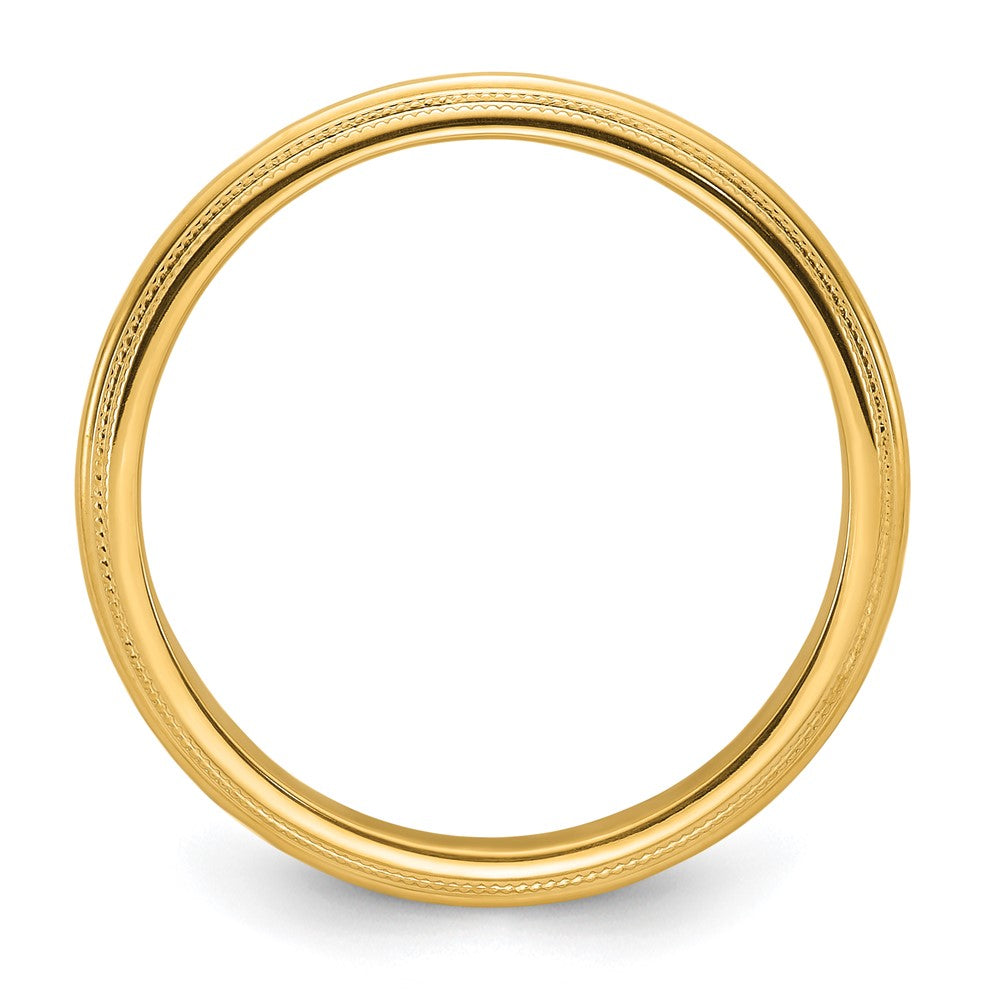 14k Yellow Gold 5mm Double Milgrain Comfort Fit Wedding Band