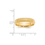 14k Yellow Gold 5mm Double Milgrain Comfort Fit Wedding Band