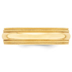 14k Yellow Gold 6mm Double Milgrain Comfort Fit Wedding Band