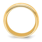 14k Yellow Gold 8mm Double Milgrain Comfort Fit Wedding Band