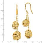 Bronze Diego Massimo Textured Gold-tone Love Knot Dangle Earrings