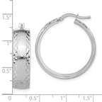 Bronze Diego Massimo Etched Rhodium-plated Hoop Earrings