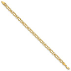 14k 5mm Solid Double Link 8 inch Charm Bracelet