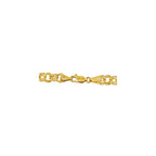 14k 6mm Solid Double Link 8 inch Charm Bracelet