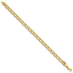 14k 6mm Solid Double Link 8 inch Charm Bracelet