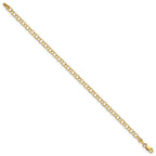 14k 4mm Solid Double Link 7 inch Charm Bracelet