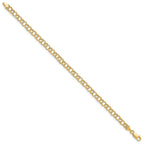 14k 5mm Hollow Double Link 8 inch Charm Bracelet