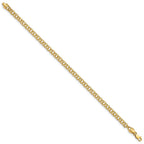 14k 3.75mm Diamond-cut Solid Heavy Double Link 7 inch Charm Bracelet
