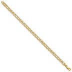 14k 4.75mm Diamond-cut Solid Heavy Double Link 8 inch Charm Bracelet